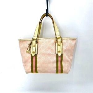 Gucci Pink Tote with Gold Accents